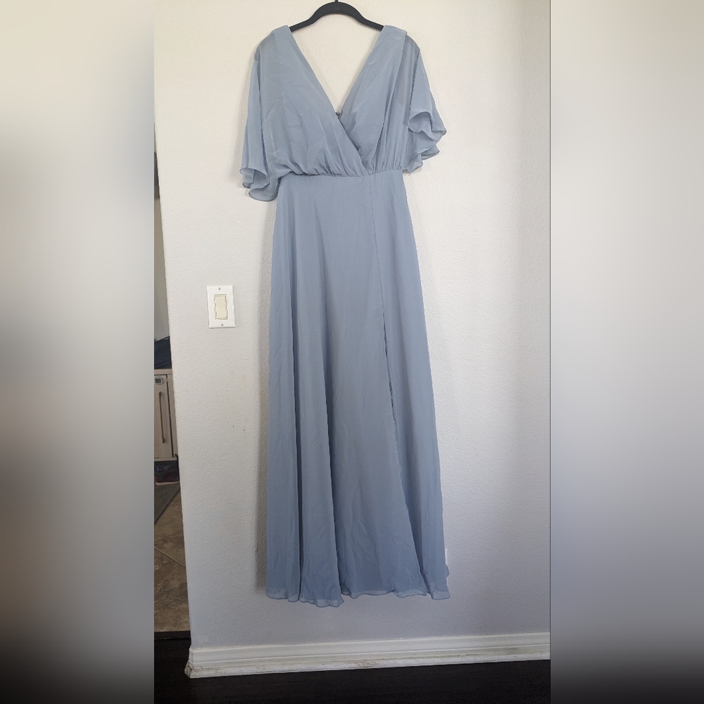 AW Vickie Bridesmaid Prom Formal Special Occasion Wedding Guest Dress, 4, Blue - Picture 3 of 8